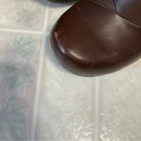 Dansko Stacie Clogs Brown Stitch Sides Block Heel leather 9837457800 size 41 - Picture 2 of 9